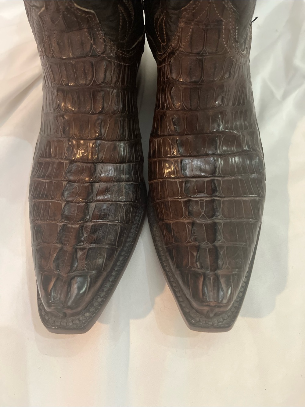 Lucchese Ultra Belly Caiman and Leather Women's 9.5 Western Cowboy Boots - Picture 6 of 13